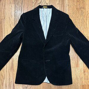 Boys/Kids Black Velveteen Blazer